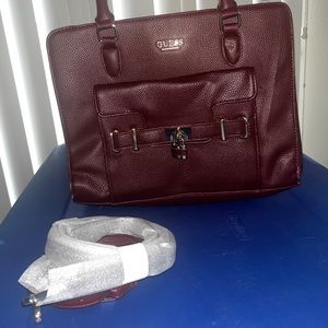 Beautiful Burgundy shoulder Guess purse